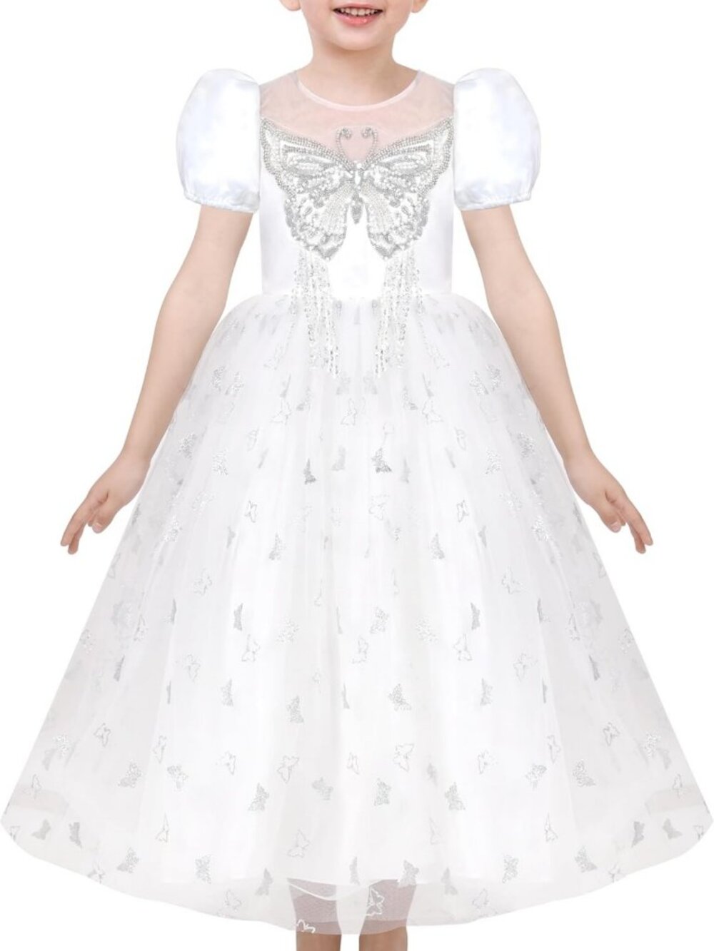 Charming Flower Girl Dress with Lace Hem for Weddings & First Communions, Sizes